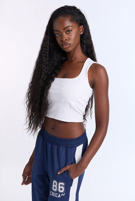 Camisole corset à encolure carrée en tricot côtelé