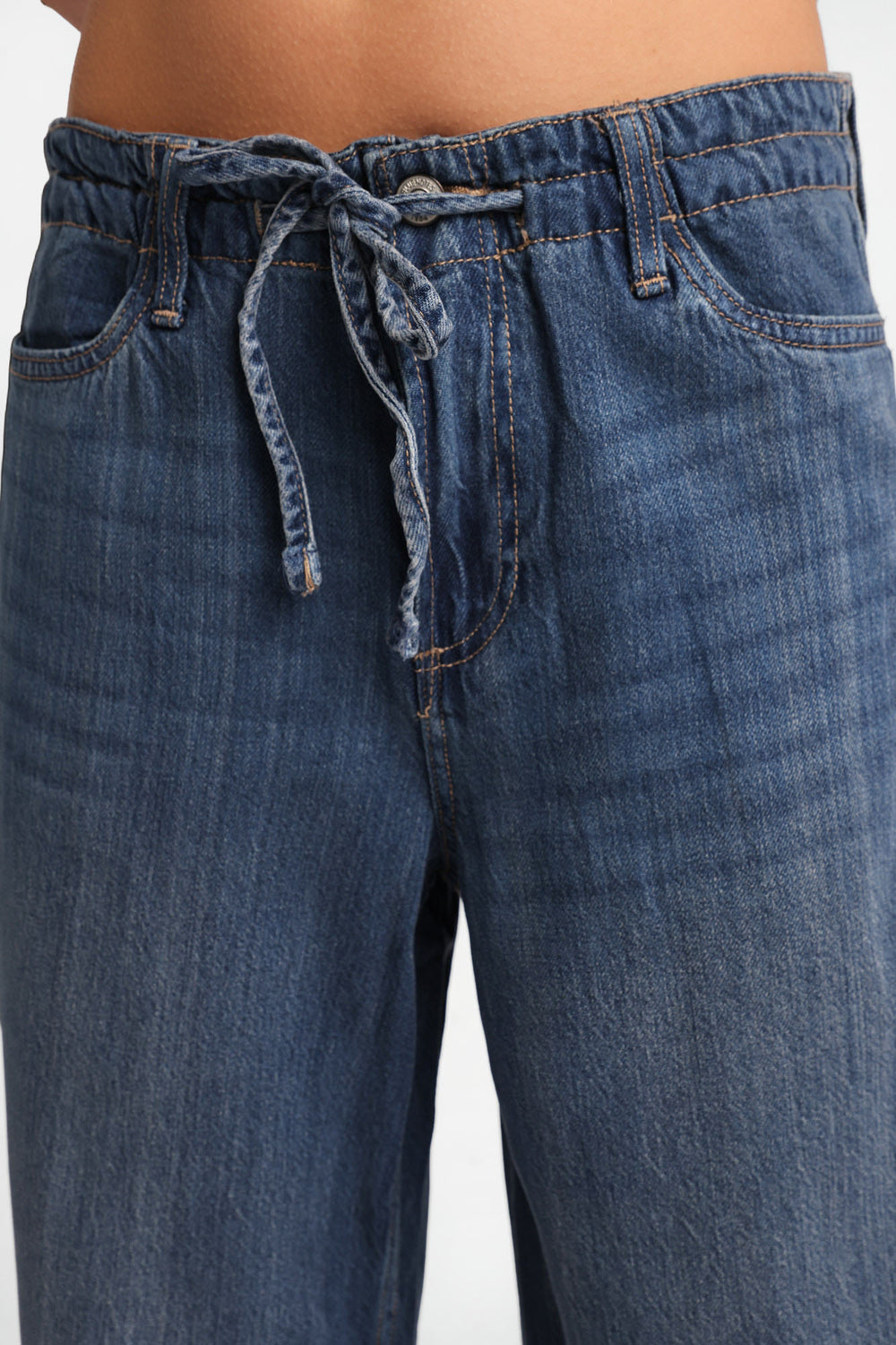 Low Rise Ultra Wide Leg Drawstring Jeans Low Rise Ultra Wide Leg Drawstring Jeans