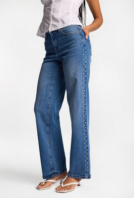 Studded Ella Curvy High Rise Baggy Jeans