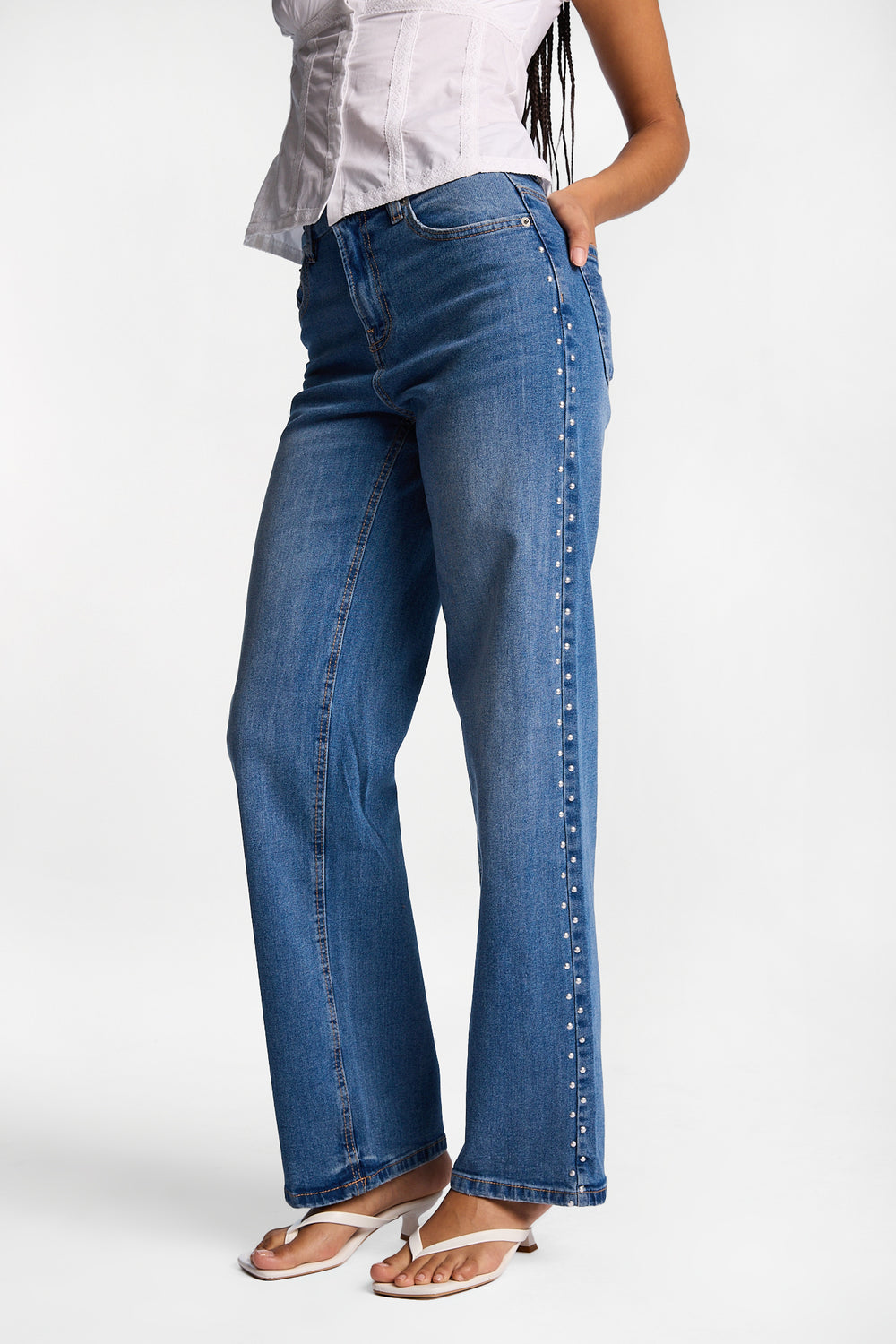 Studded Ella Curvy High Rise Baggy Jeans Studded Ella Curvy High Rise Baggy Jeans