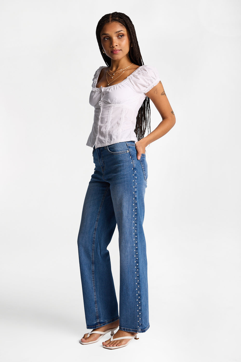 Studded Ella Curvy High Rise Baggy Jeans Studded Ella Curvy High Rise Baggy Jeans