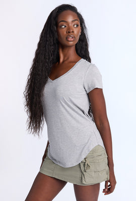 T-shirt décontracté à col en V