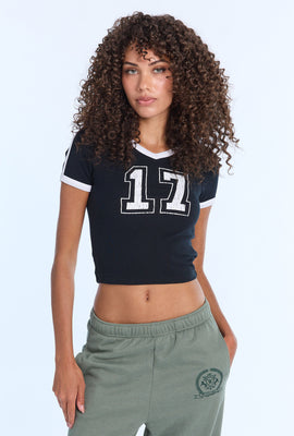 Short Sleeve V-Neck Baby Tee