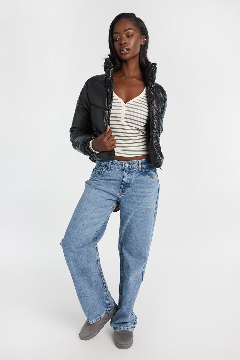 Mock Neck Cropped Puffer Jacket Mock Neck Cropped Puffer Jacket