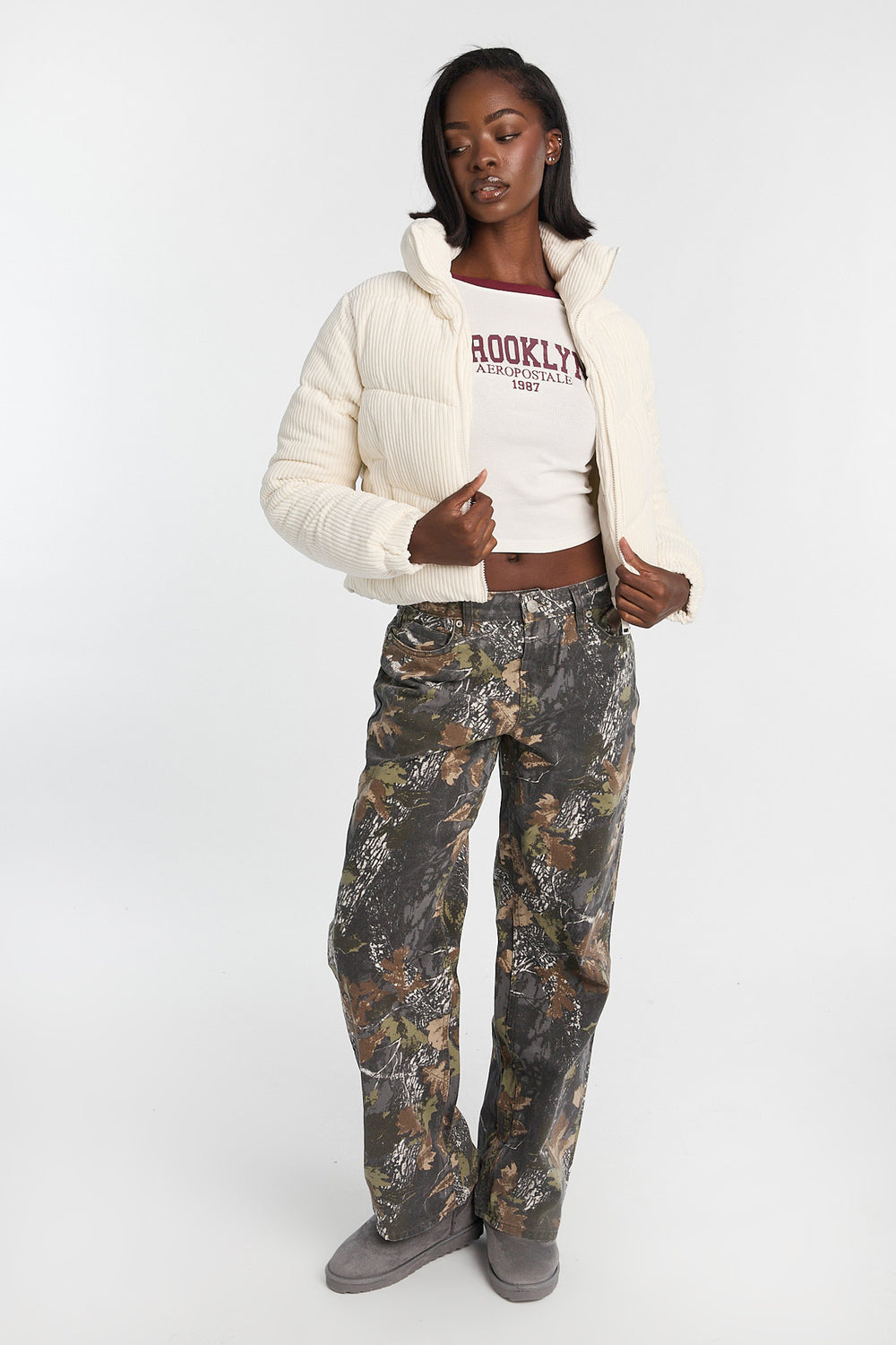 Mock Neck Cropped Puffer Jacket Mock Neck Cropped Puffer Jacket