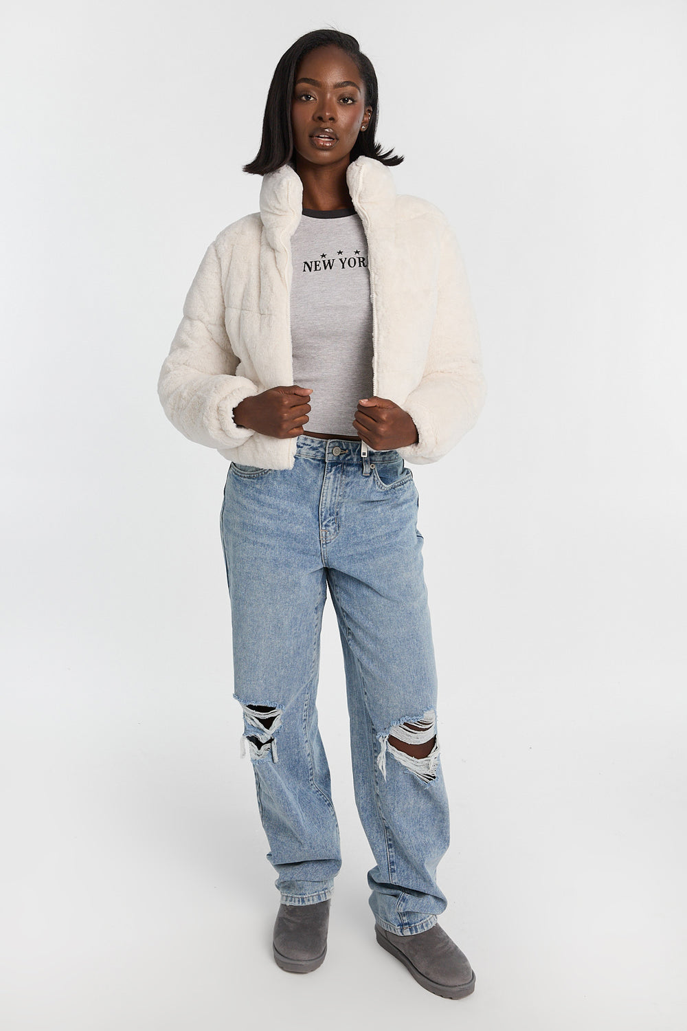 Mock Neck Cropped Puffer Jacket Mock Neck Cropped Puffer Jacket