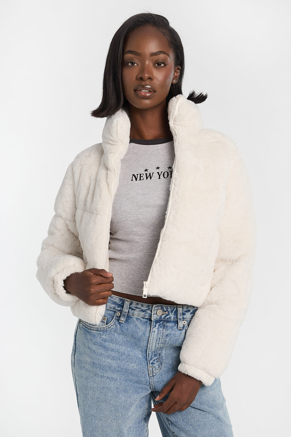 Mock Neck Cropped Puffer Jacket Mock Neck Cropped Puffer Jacket