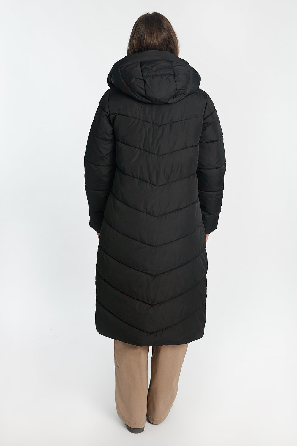 Manteau matelassé long à capuche Manteau matelassé long à capuche