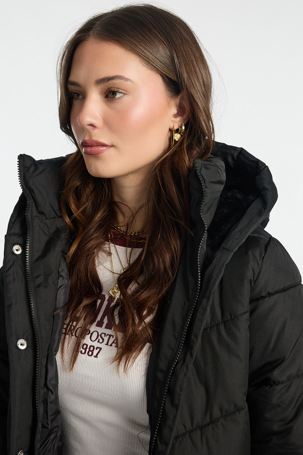 Long Hooded Puffer Jacket Long Hooded Puffer Jacket