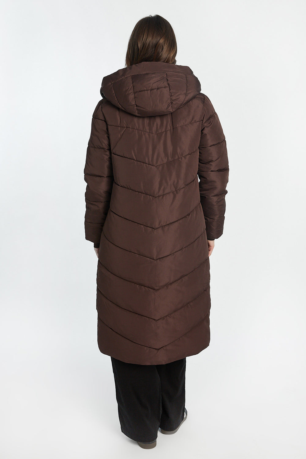 Manteau matelassé long à capuche Manteau matelassé long à capuche