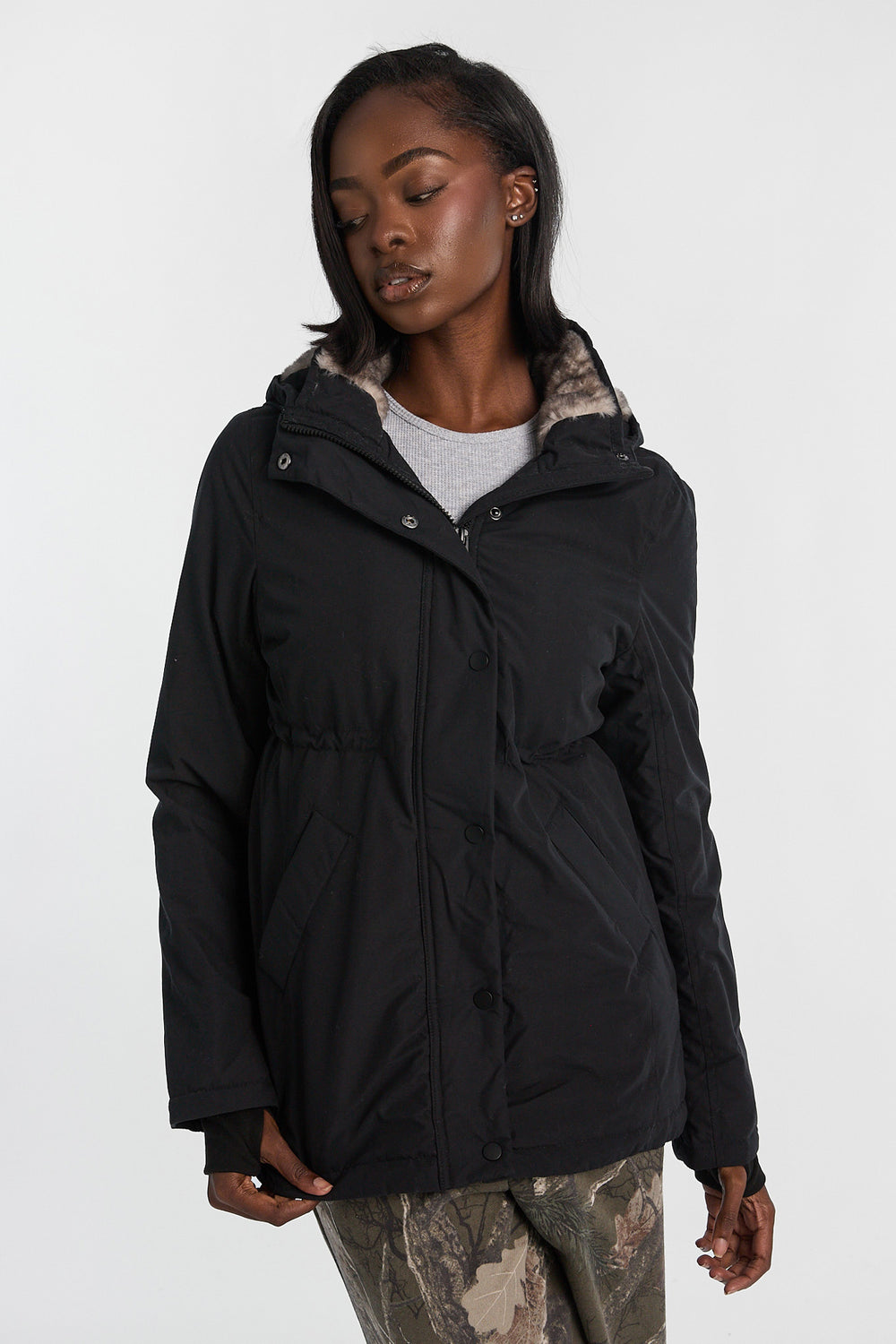 Faux-Fur Lined Hooded Parka Faux-Fur Lined Hooded Parka