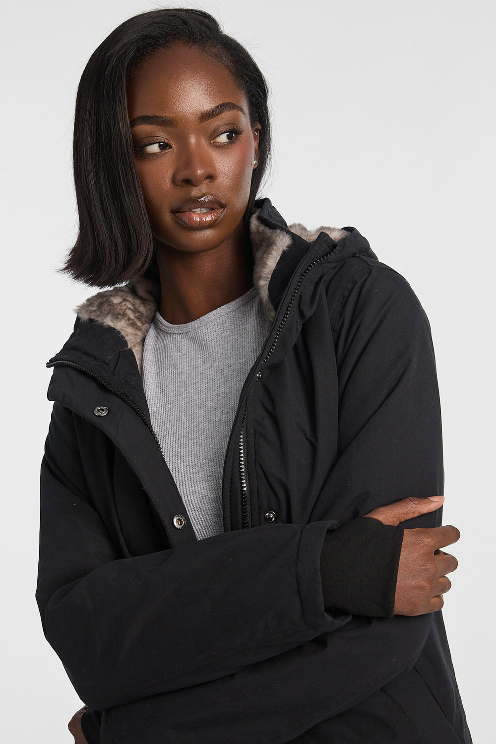 Faux-Fur Lined Hooded Parka Faux-Fur Lined Hooded Parka