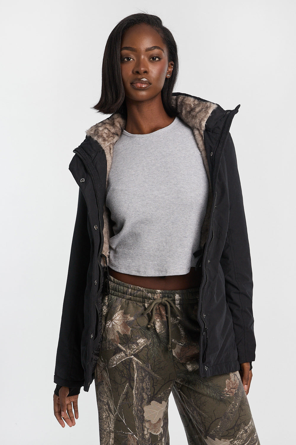 Faux-Fur Lined Hooded Parka Faux-Fur Lined Hooded Parka