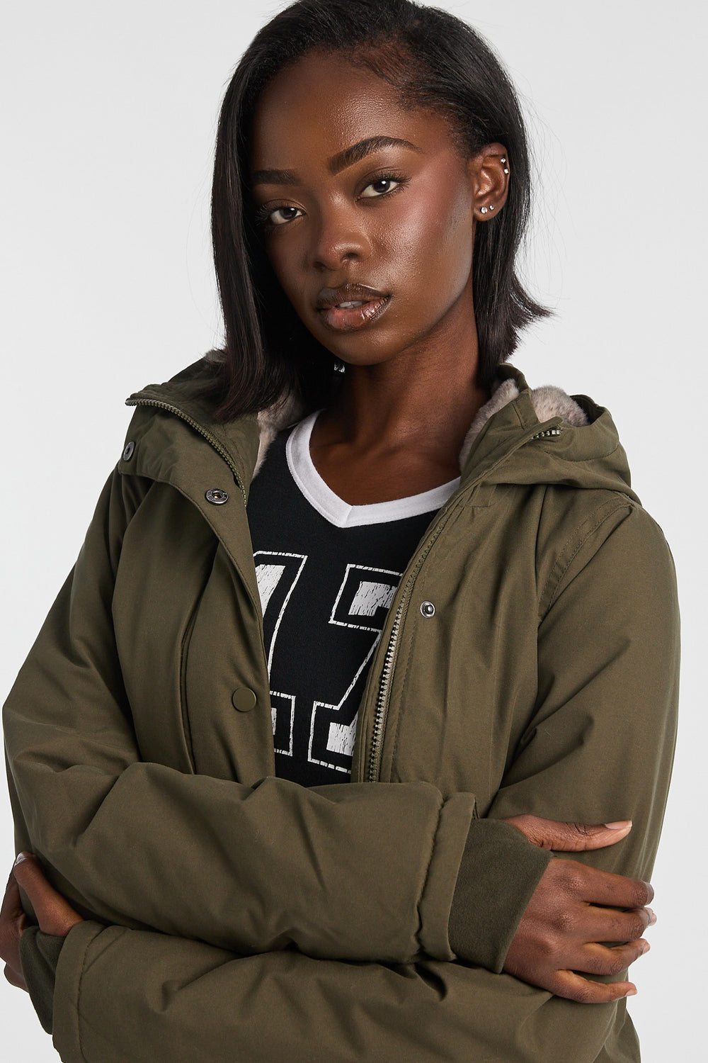 Faux-Fur Lined Hooded Parka Faux-Fur Lined Hooded Parka