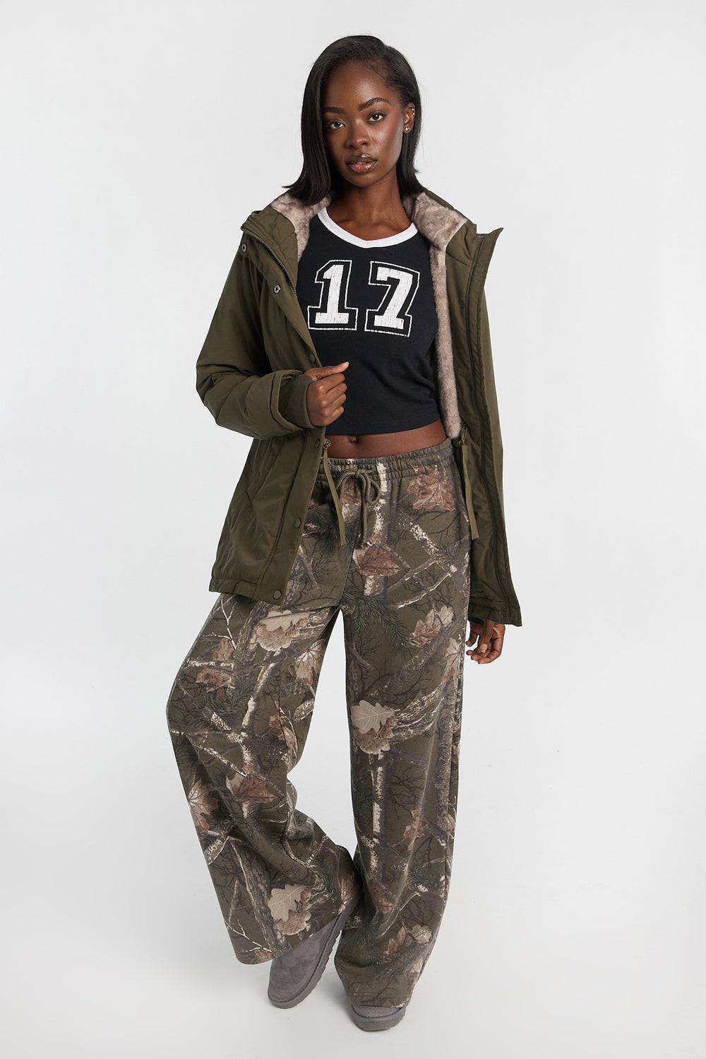 Faux-Fur Lined Hooded Parka Faux-Fur Lined Hooded Parka