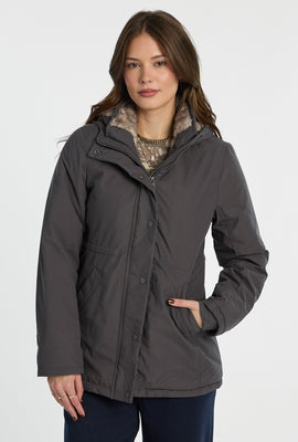 Parka doublée de fausse fourrure avec capuchon