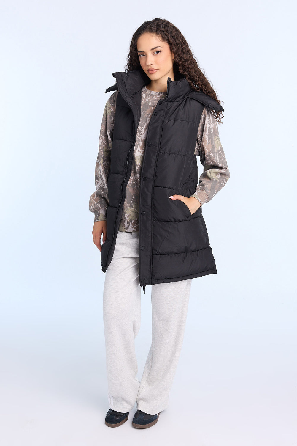 Long Hooded Puffer Vest Long Hooded Puffer Vest