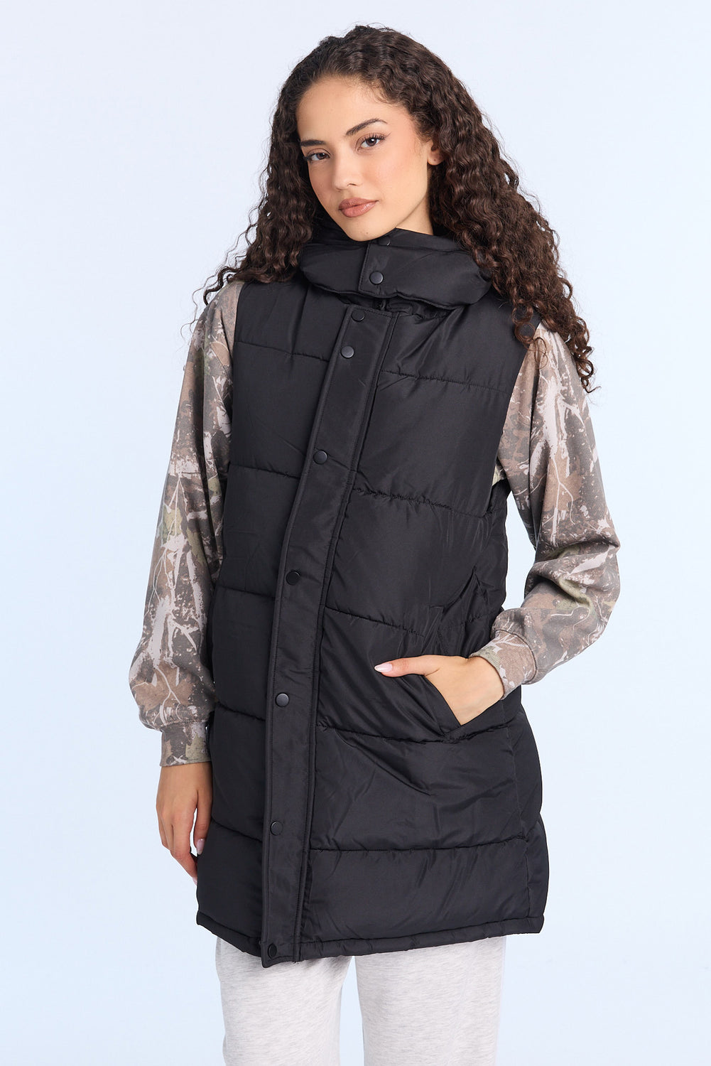 Long Hooded Puffer Vest Long Hooded Puffer Vest