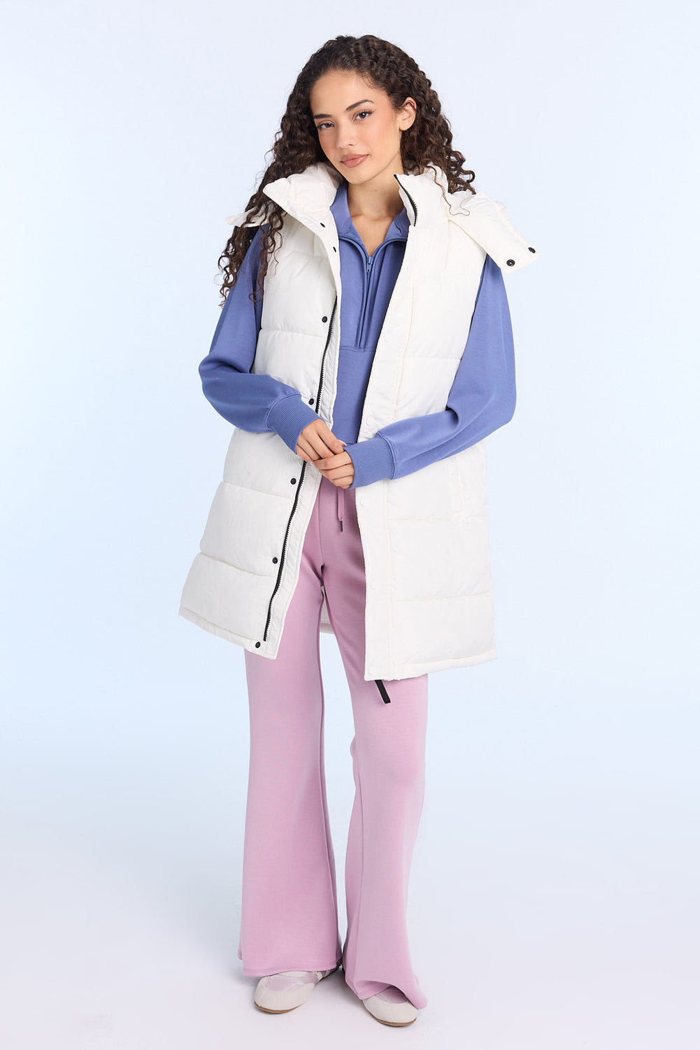 Long Hooded Puffer Vest Long Hooded Puffer Vest
