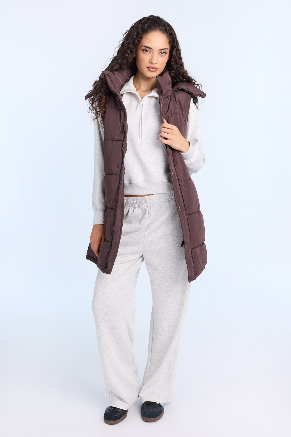 Long Hooded Puffer Vest Long Hooded Puffer Vest