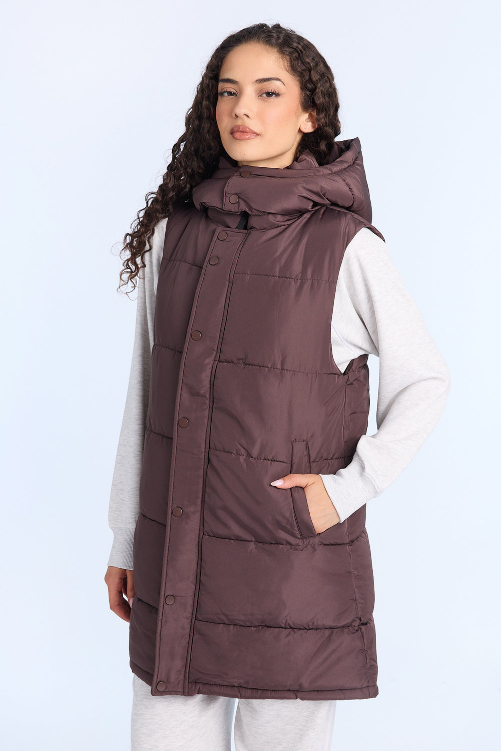 Long Hooded Puffer Vest Long Hooded Puffer Vest