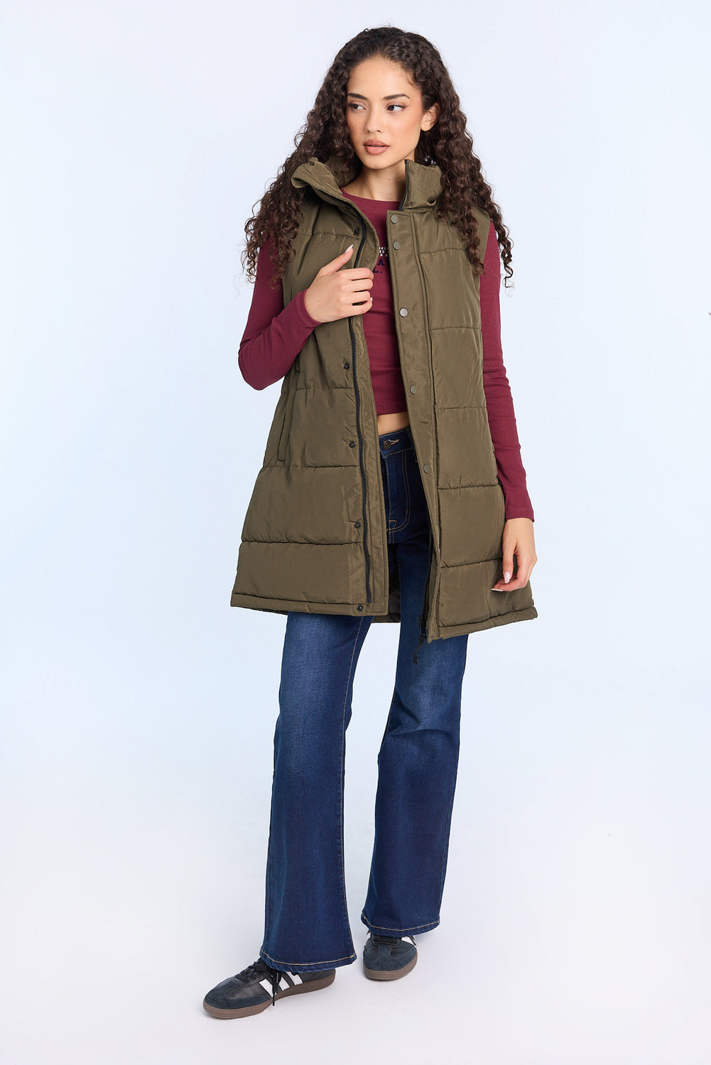 Long Hooded Puffer Vest Long Hooded Puffer Vest