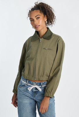 Veste de travail à col en sergé