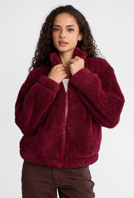 Veste zippée en sherpa