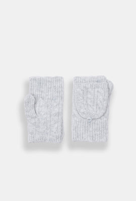 Moufles convertibles en tricot torsadé