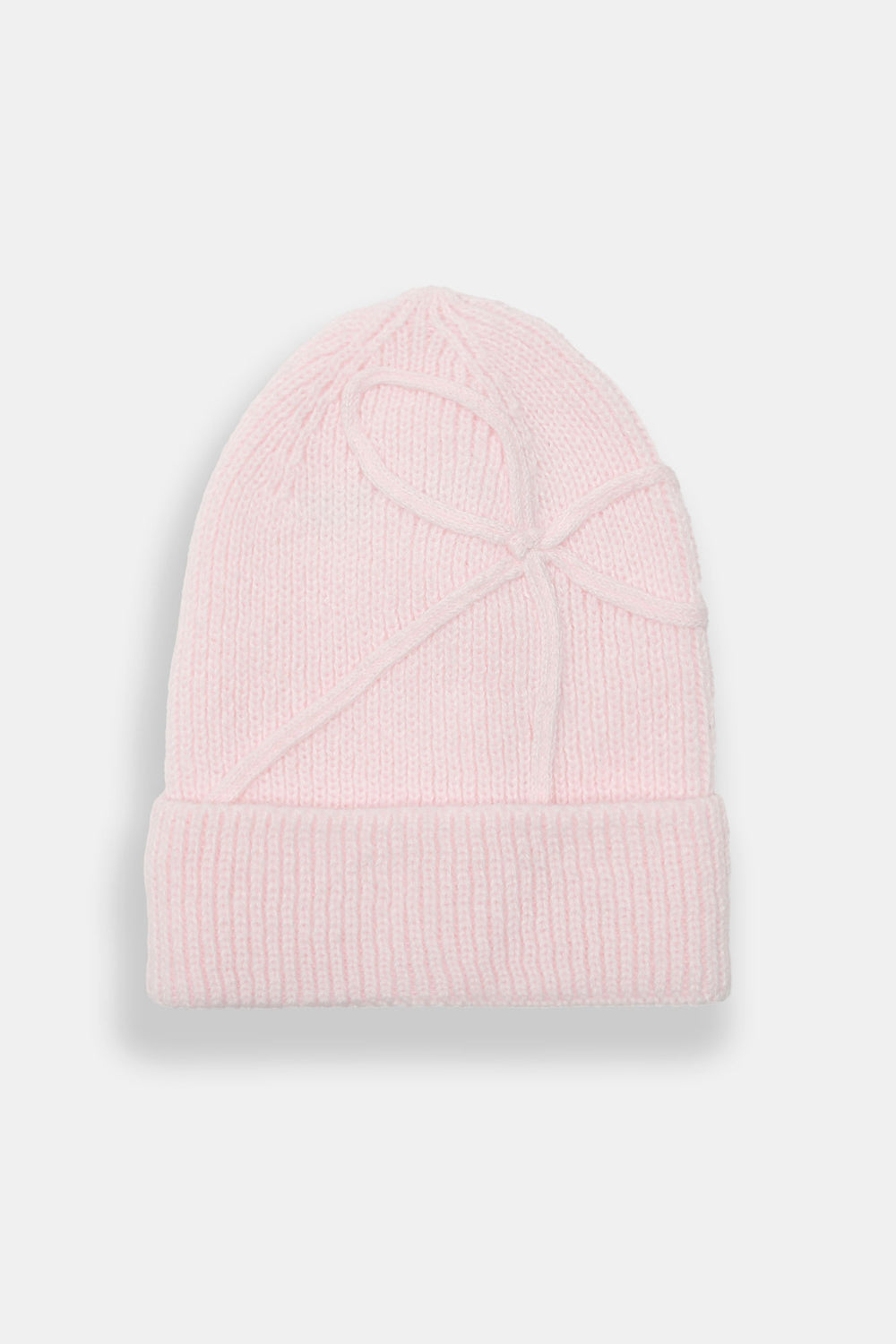 Tuque en tricot côtelé avec noeud appliqué Tuque en tricot côtelé avec noeud appliqué