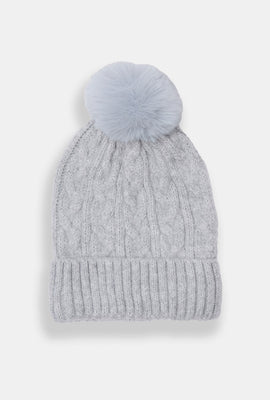 Cable Knit Pom Pom Beanie