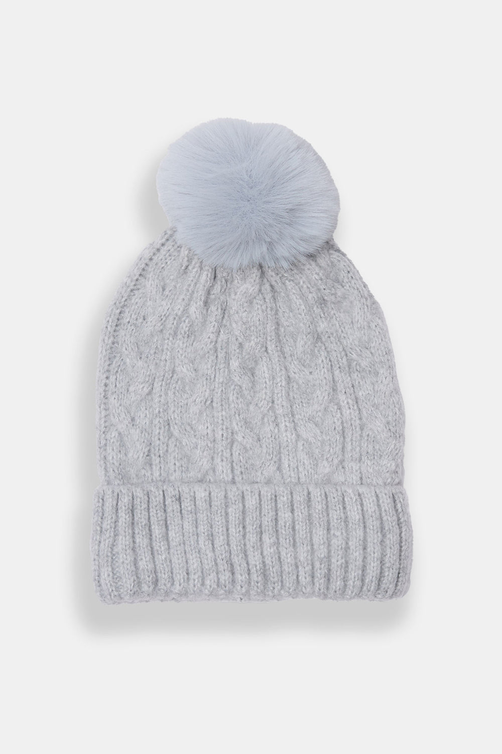 Tuque à pompon en tricot torsadé Tuque à pompon en tricot torsadé