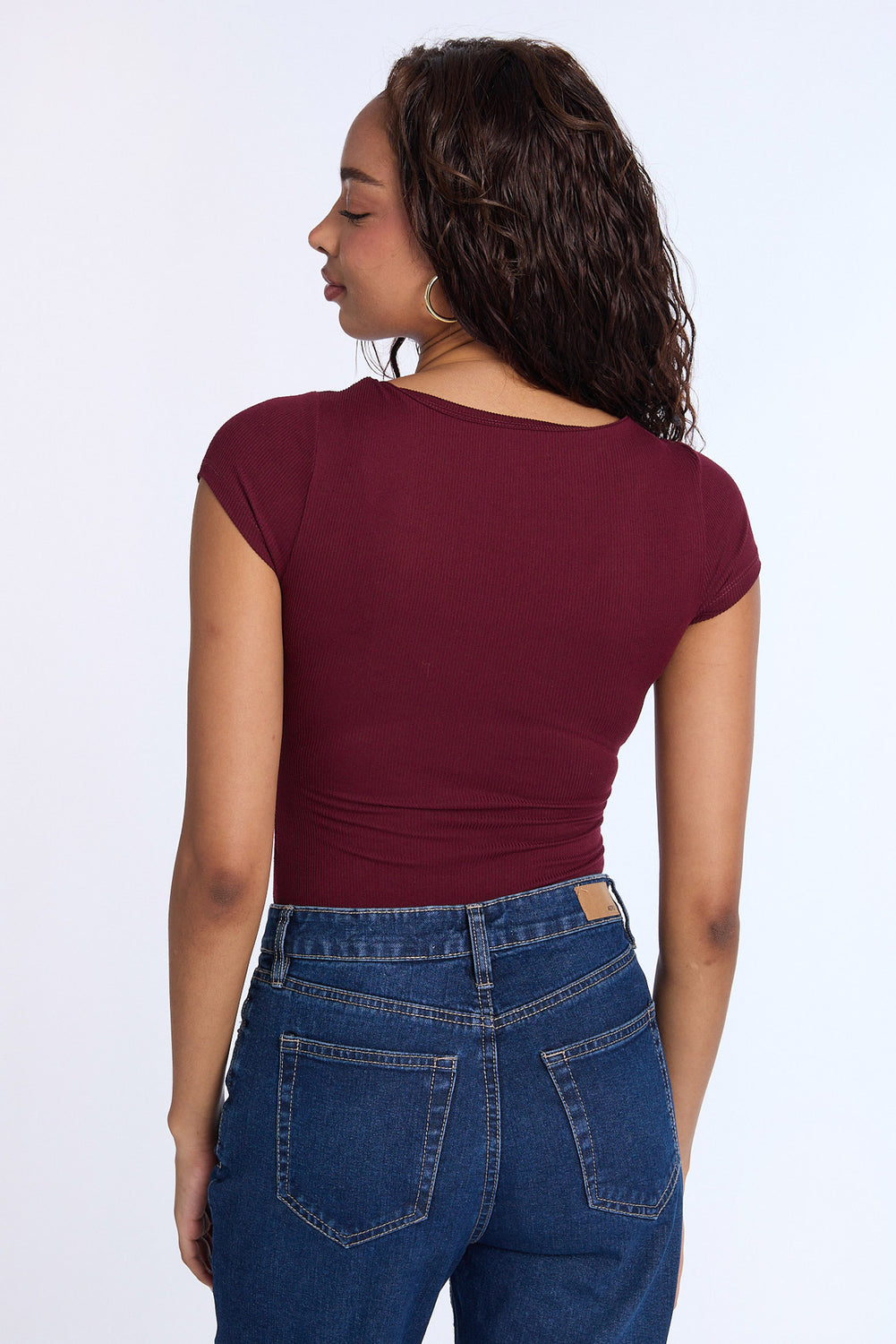 Super Soft Ribbed Short Sleeve Henley Bodysuit Super Soft Ribbed Short Sleeve Henley Bodysuit