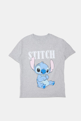 T-shirt coupe boyfriend imprimé Stitch
