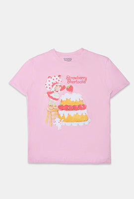 T-shirt coupe boyfriend imprimé Strawberry Shortcake