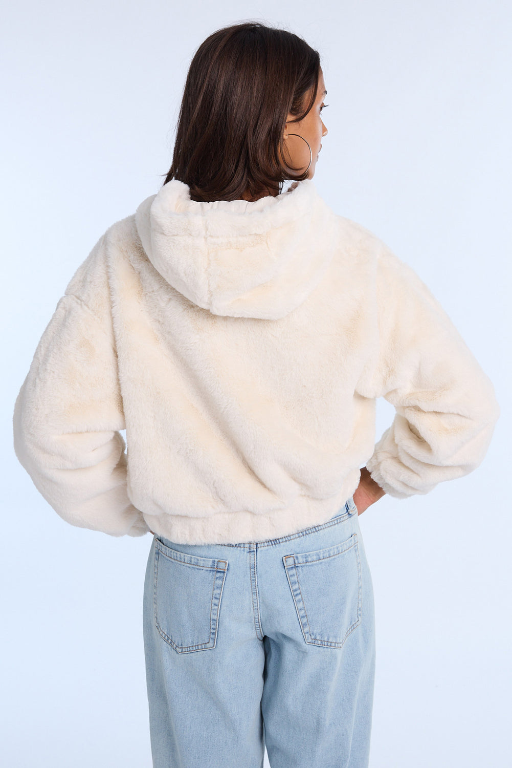 Faux Fur Zip-Up Hoodie Faux Fur Zip-Up Hoodie