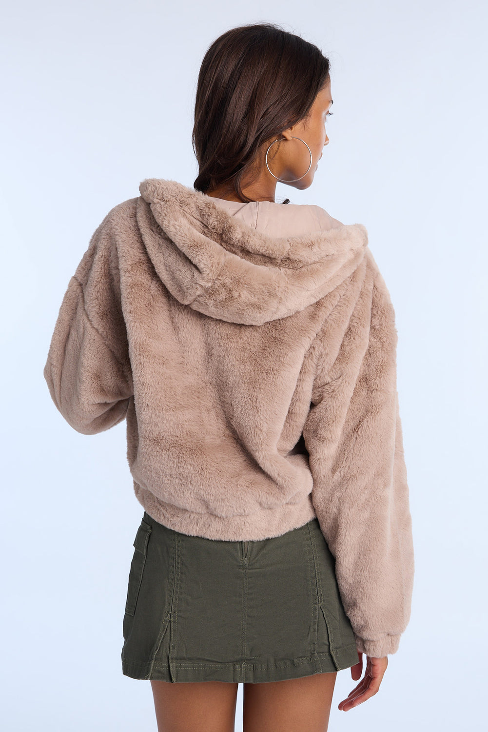 Faux Fur Zip-Up Hoodie Faux Fur Zip-Up Hoodie