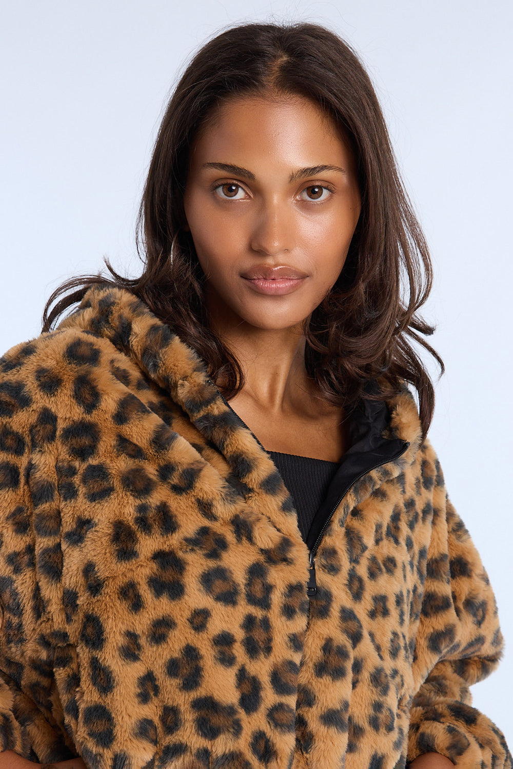 Faux Fur Zip-Up Hoodie Faux Fur Zip-Up Hoodie