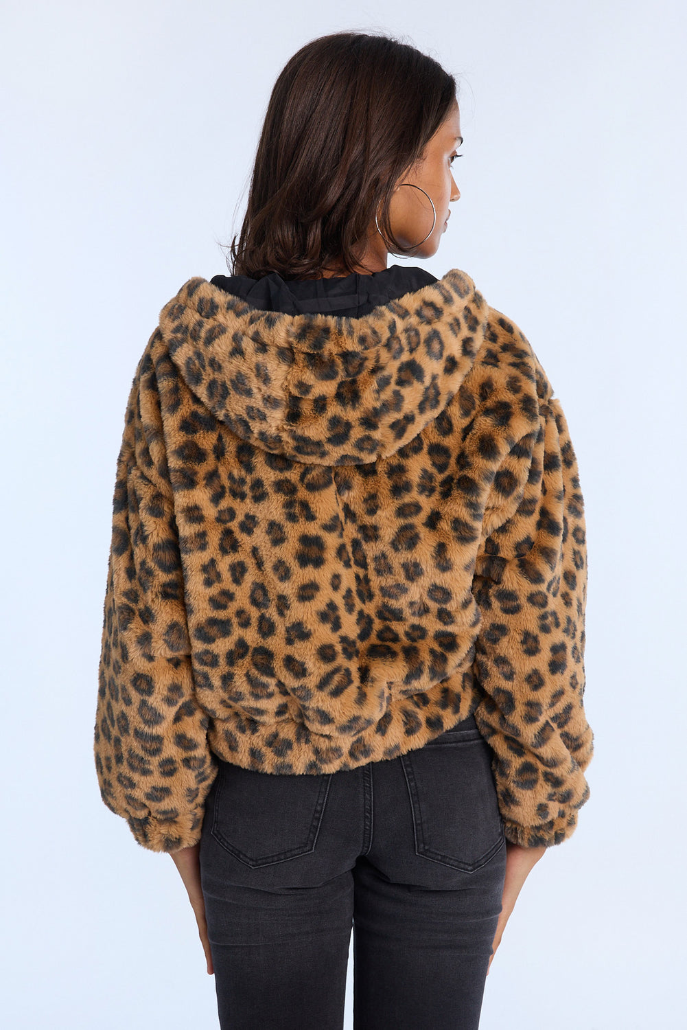 Faux Fur Zip-Up Hoodie Faux Fur Zip-Up Hoodie