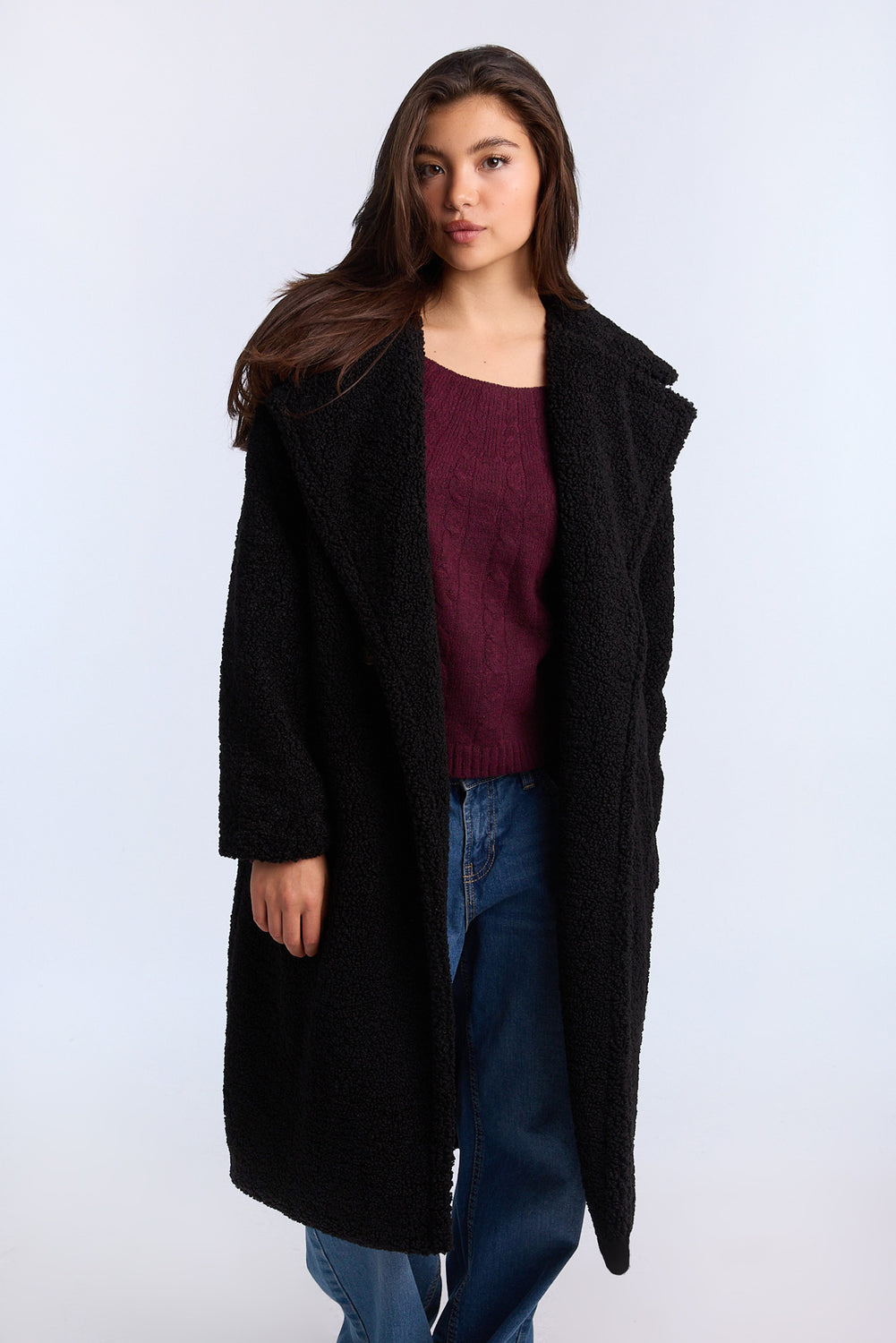 Manteau long en bouclé Manteau long en bouclé
