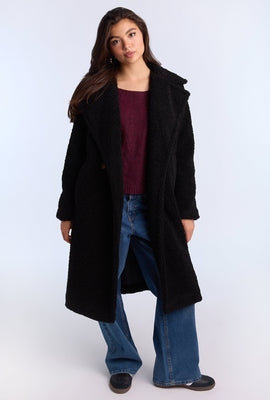 Manteau long en bouclé