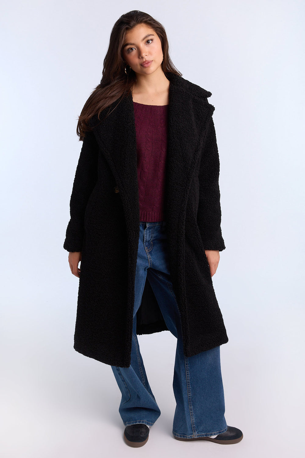 Manteau long en bouclé Manteau long en bouclé