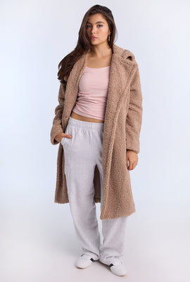 Manteau long en bouclé