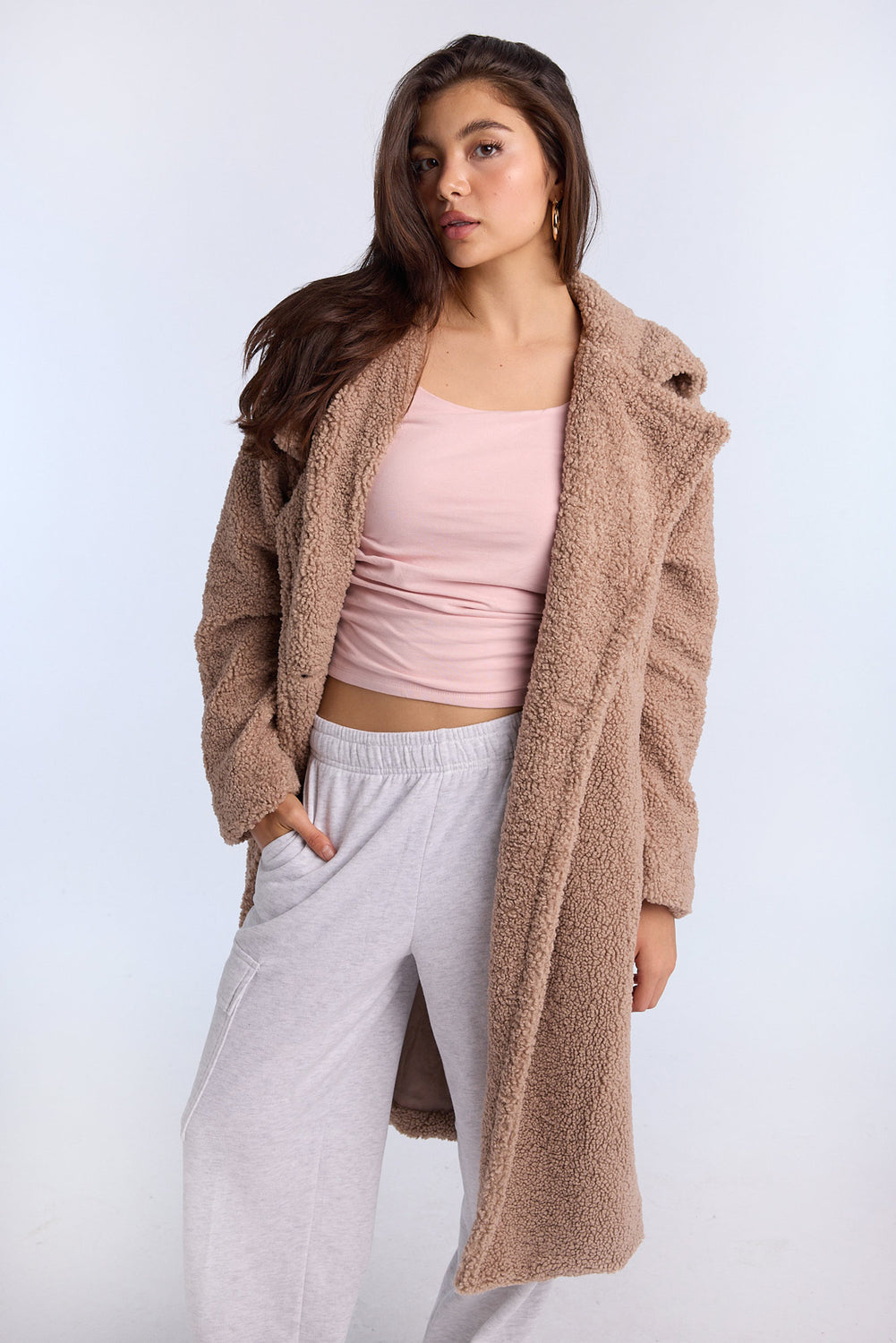 Manteau long en bouclé Manteau long en bouclé