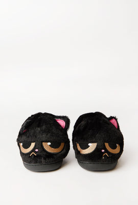 Pantoufles à motif de chat à l'allure sombre 3D