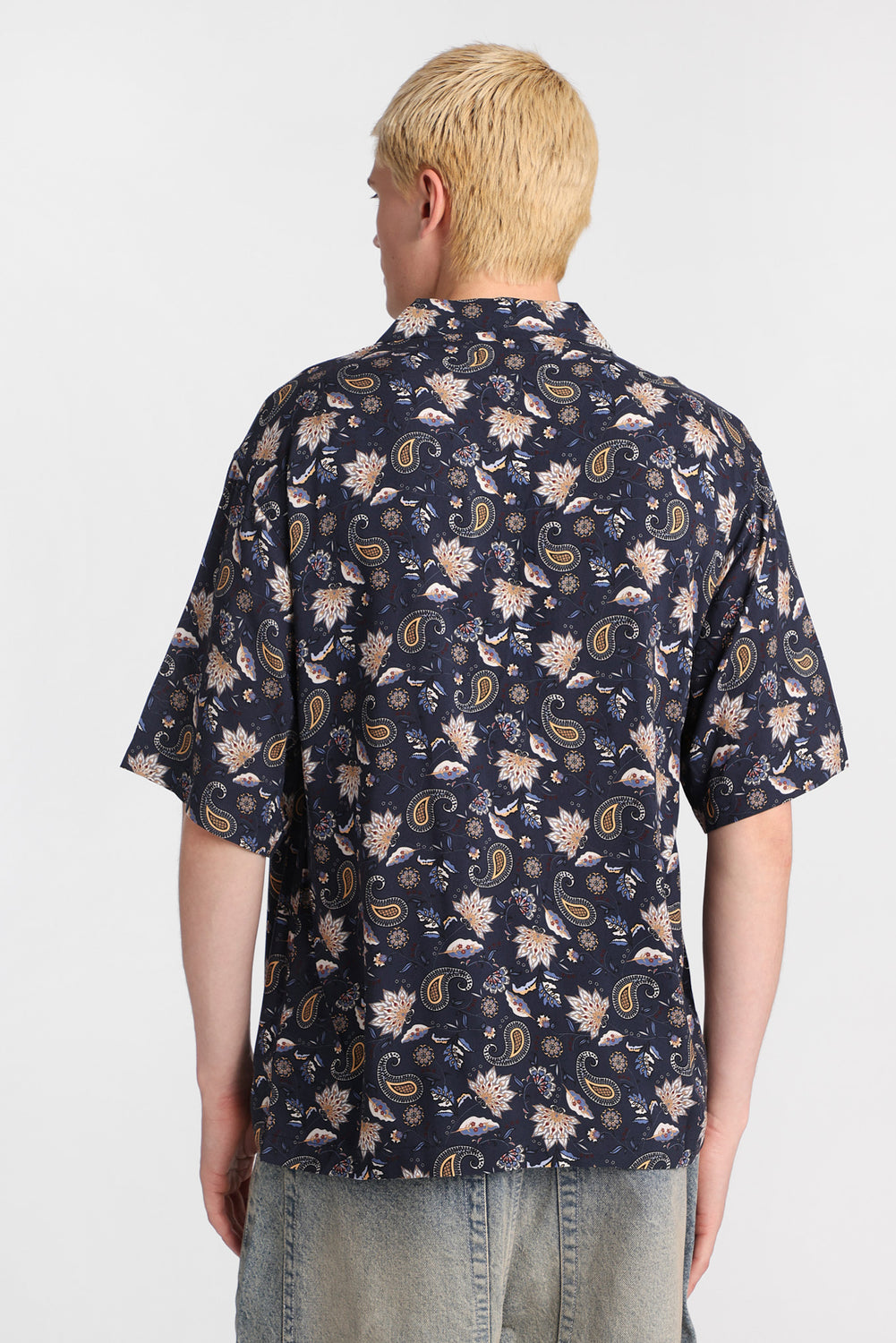 Paisley Print Short Sleeve Button-Up Shirt Paisley Print Short Sleeve Button-Up Shirt