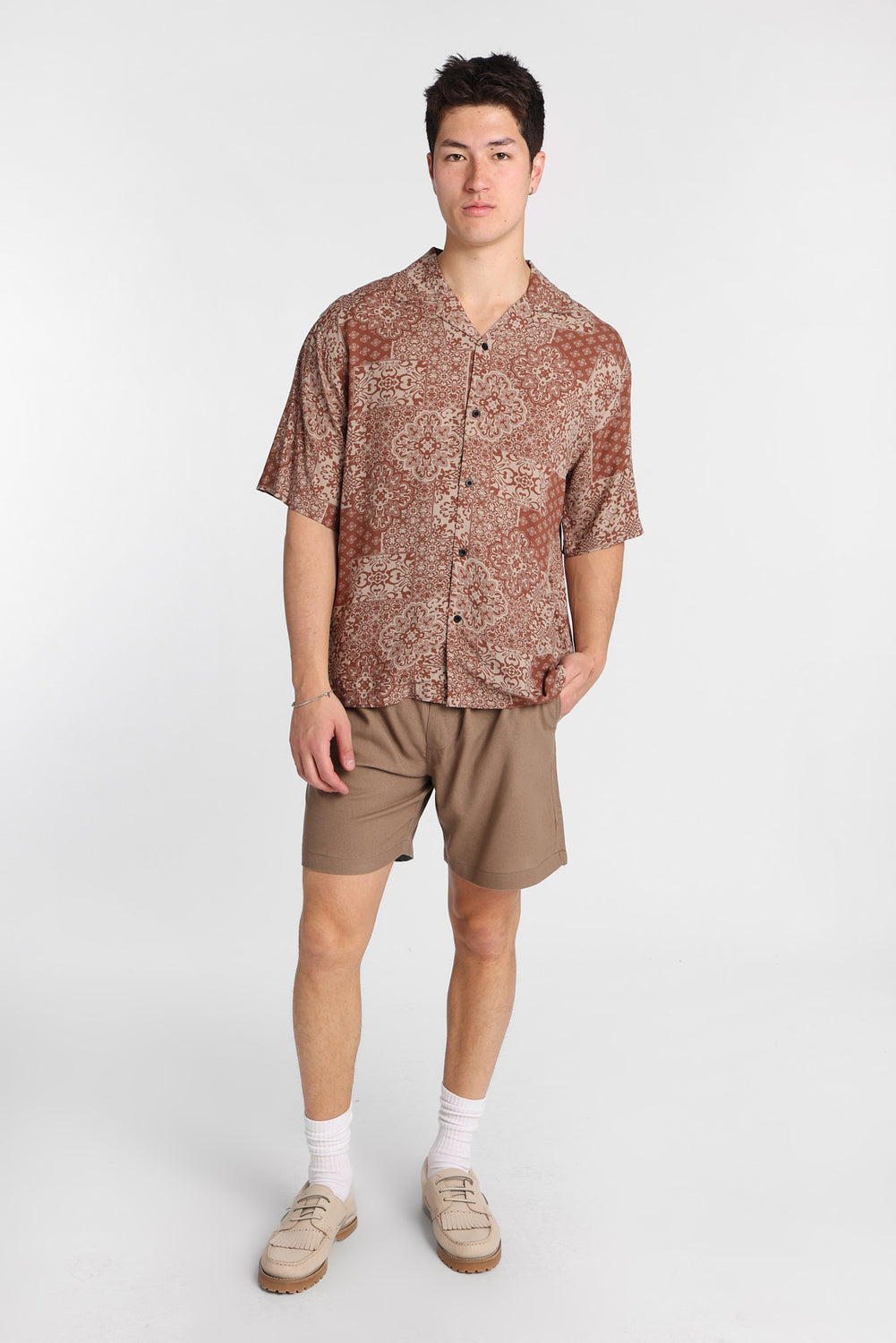 Bandana Print Short Sleeve Button-Up Shirt Bandana Print Short Sleeve Button-Up Shirt