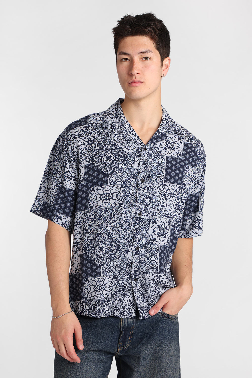 Bandana Print Short Sleeve Button-Up Shirt Bandana Print Short Sleeve Button-Up Shirt