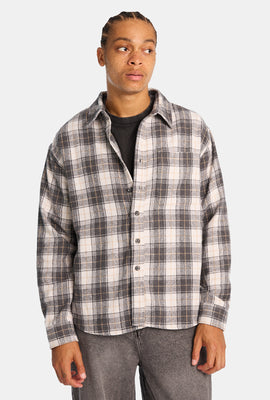 Chemise décontractée à carreaux boutonnée