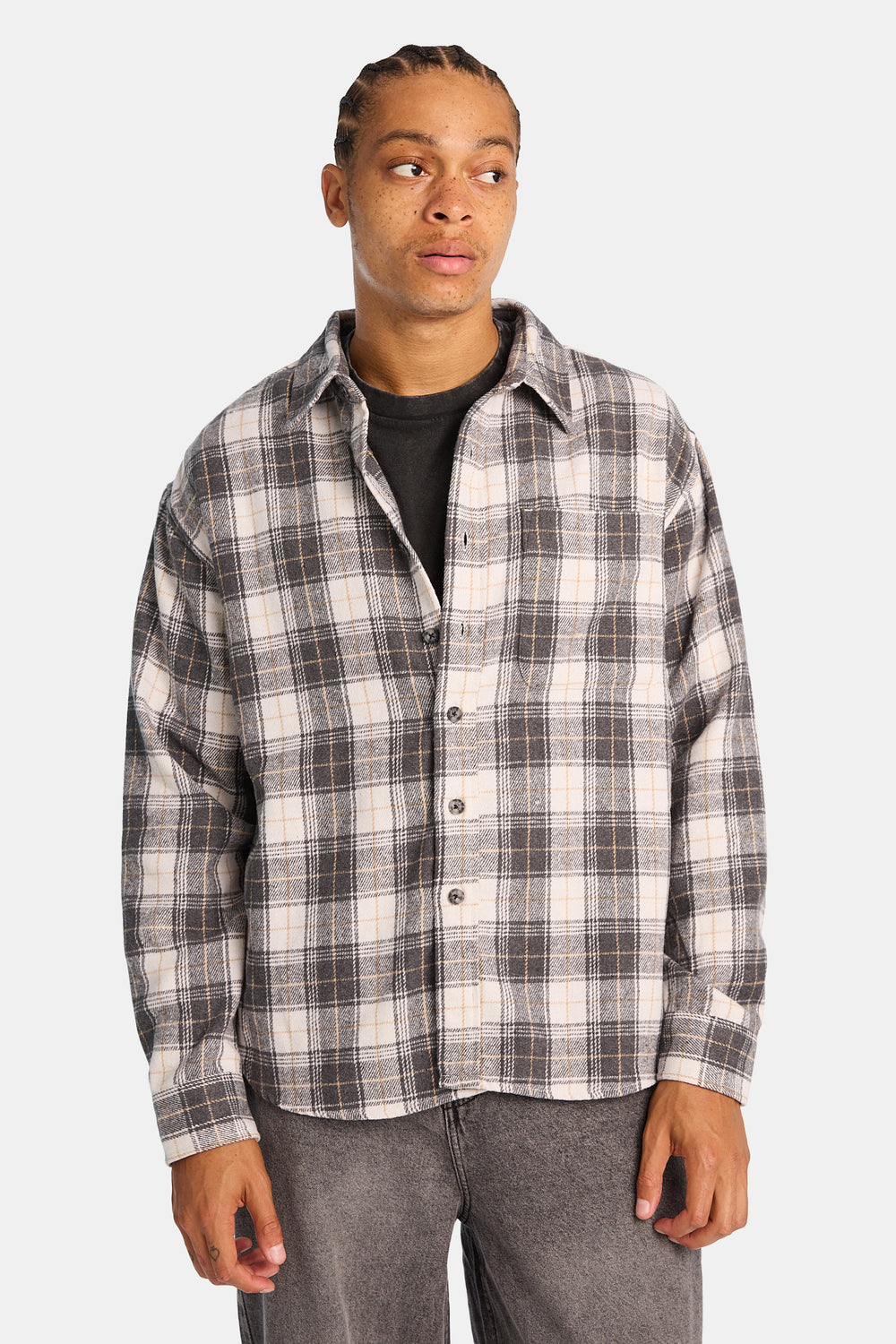 Chemise décontractée à carreaux boutonnée Chemise décontractée à carreaux boutonnée